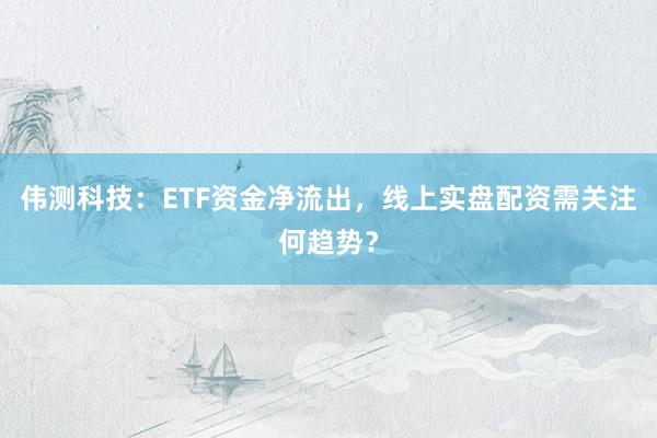伟测科技：ETF资金净流出，线上实盘配资需关注何趋势？