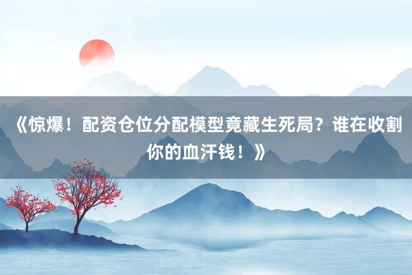 《惊爆！配资仓位分配模型竟藏生死局？谁在收割你的血汗钱！》