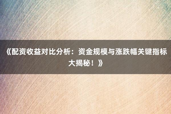 《配资收益对比分析：资金规模与涨跌幅关键指标大揭秘！》