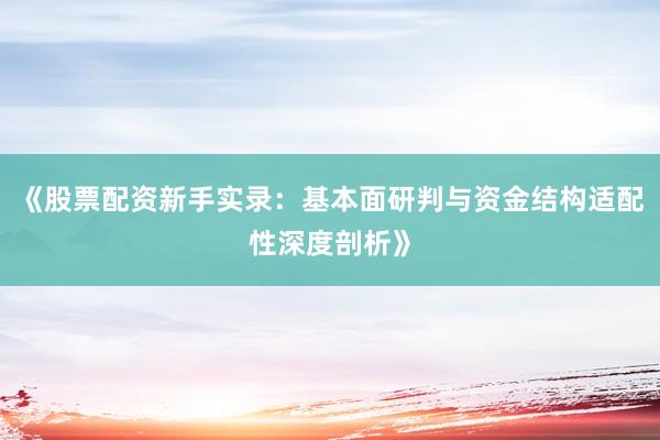 《股票配资新手实录：基本面研判与资金结构适配性深度剖析》