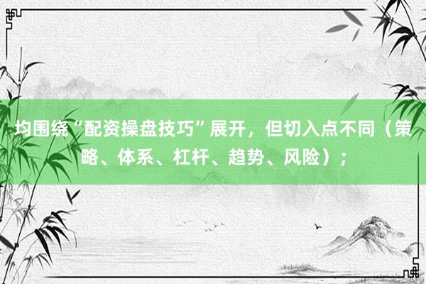 均围绕“配资操盘技巧”展开，但切入点不同（策略、体系、杠杆、趋势、风险）；