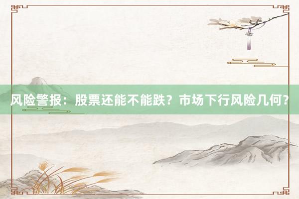 风险警报：股票还能不能跌？市场下行风险几何？
