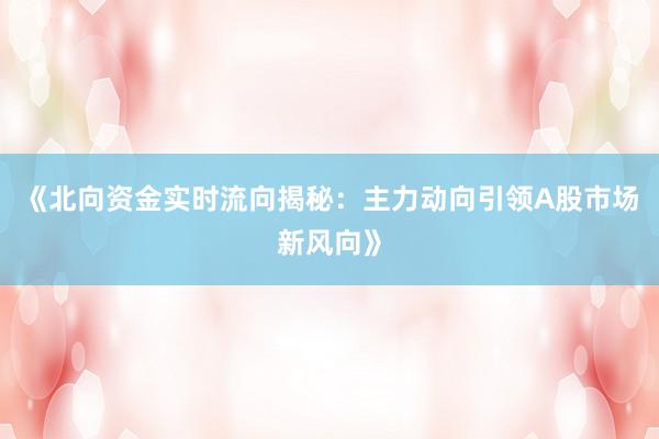 《北向资金实时流向揭秘：主力动向引领A股市场新风向》