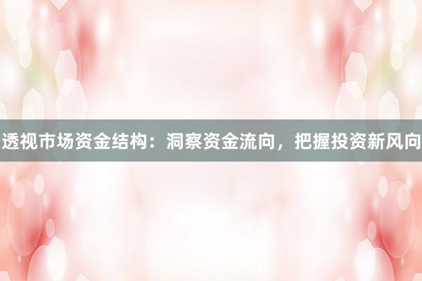 透视市场资金结构：洞察资金流向，把握投资新风向