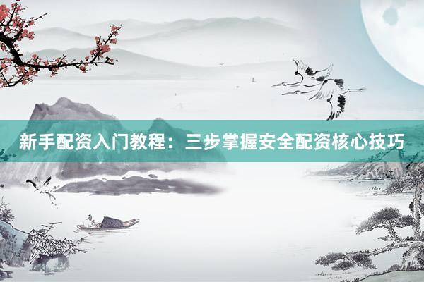 新手配资入门教程：三步掌握安全配资核心技巧