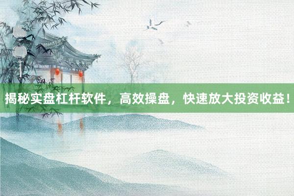 揭秘实盘杠杆软件，高效操盘，快速放大投资收益！