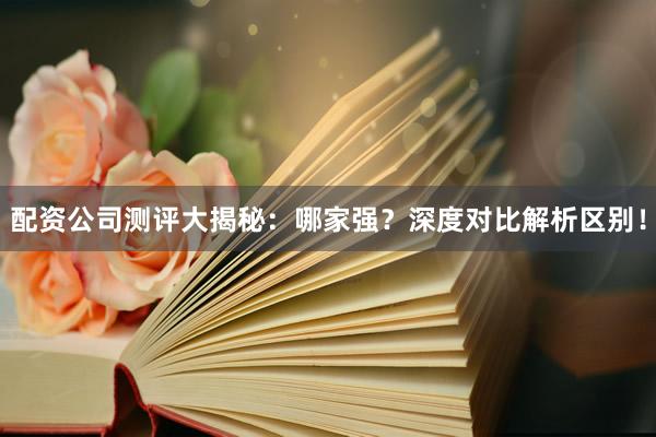 配资公司测评大揭秘：哪家强？深度对比解析区别！