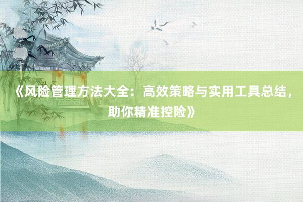 《风险管理方法大全：高效策略与实用工具总结，助你精准控险》